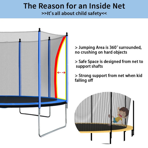 10ft Outdoor Trampoline with Enclosure and Basketball Hoop T253