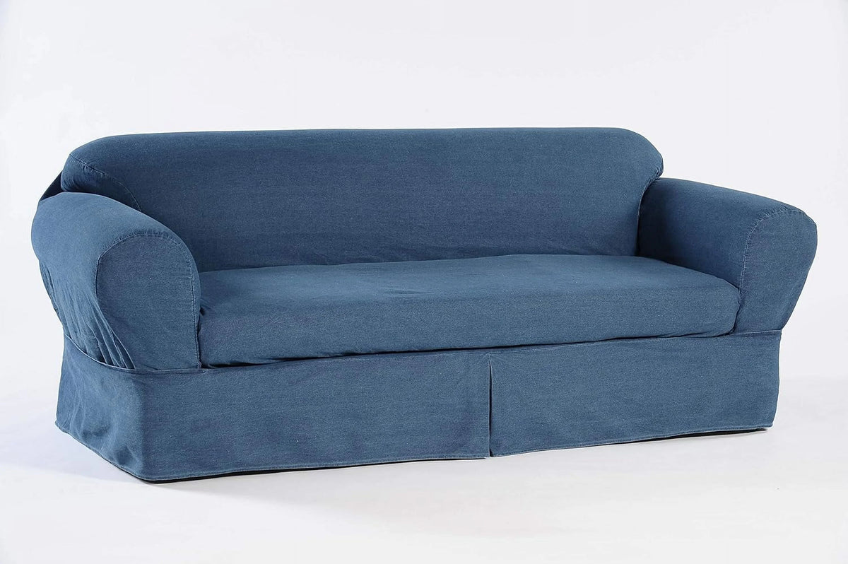 Blue Cotton Denim Sofa Slipcover Y772