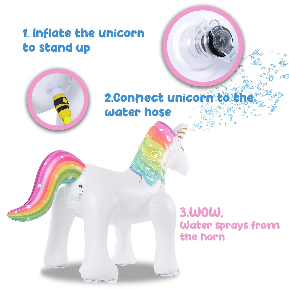 Life-Size Inflatable Unicorn Yard Sprinkler F52713