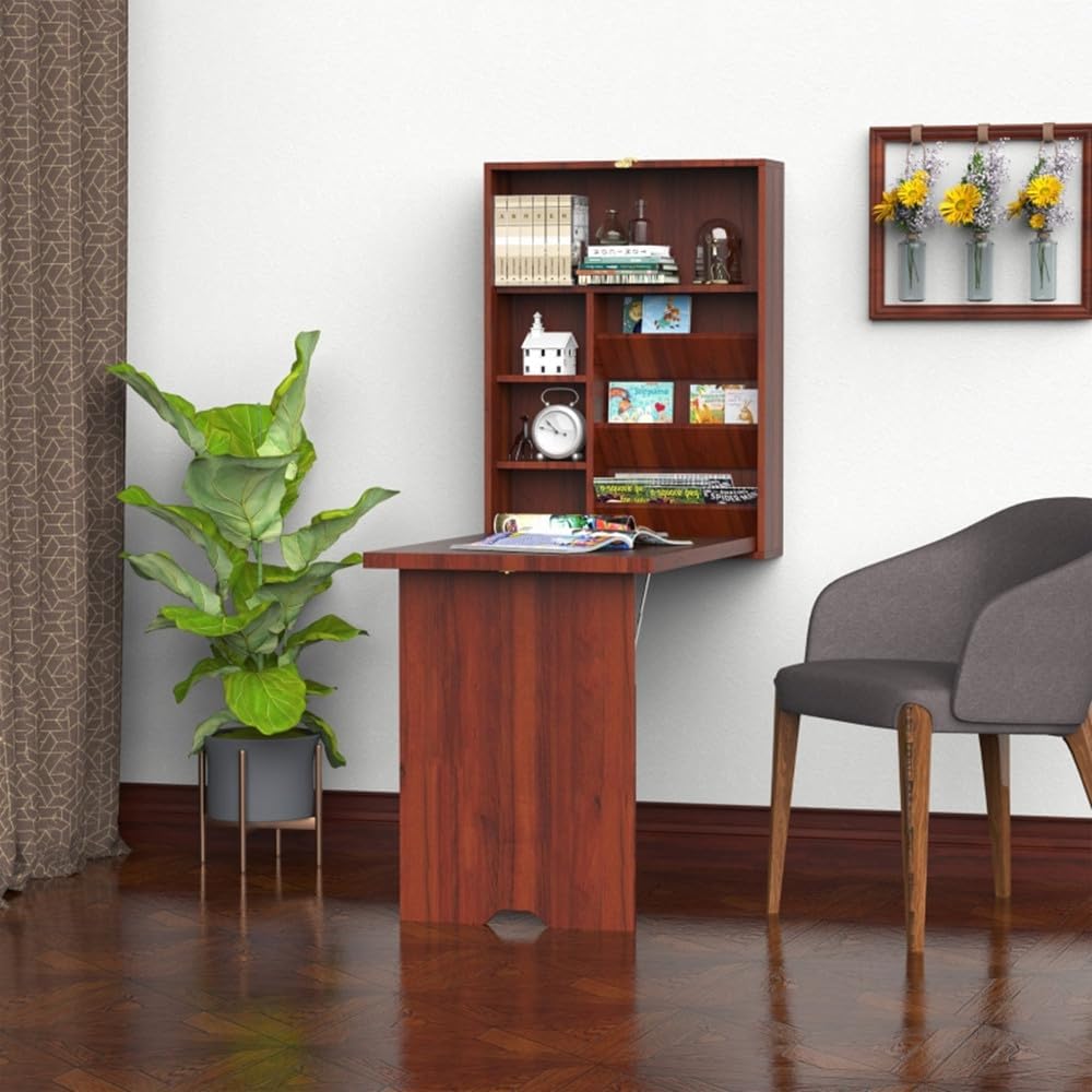 Mahogany Wall Mounted Desk with Storage Area B10932