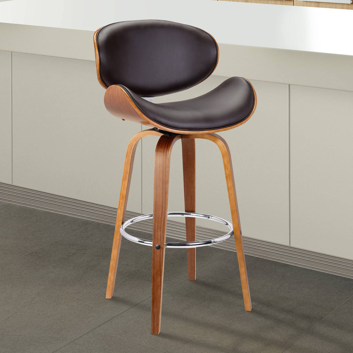 Brown Swivel Height Barstool M350