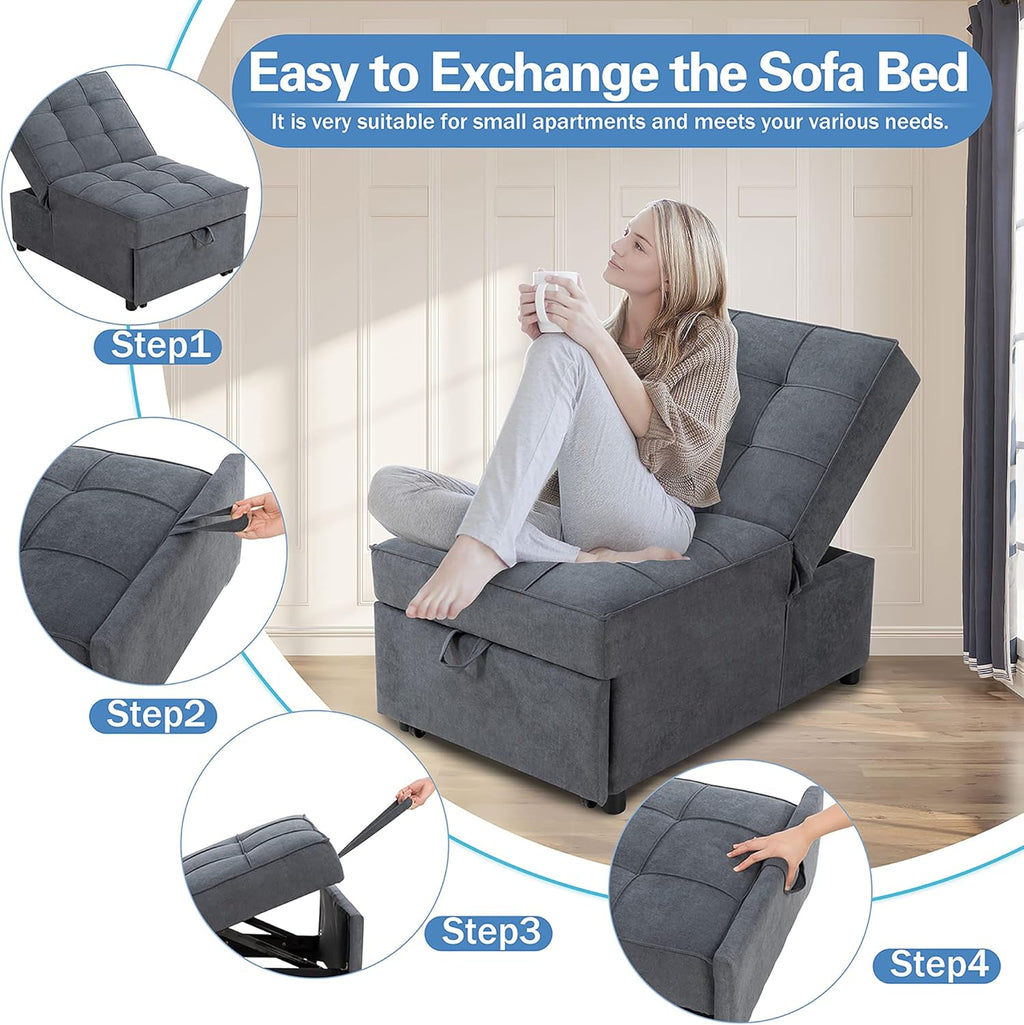 Convertible Chair Sofa Bed with Adjustable Backrest X9226