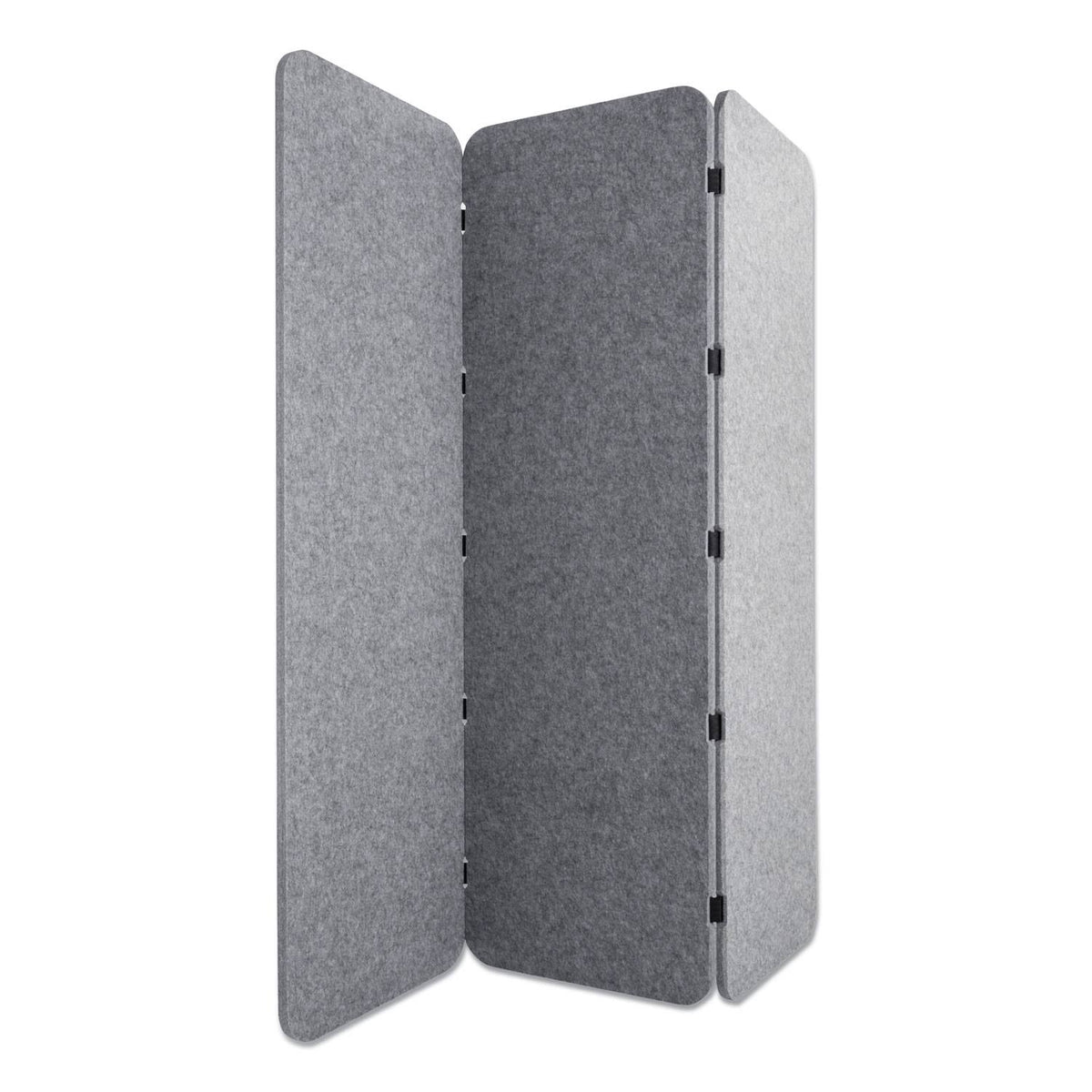 Concertina Foldable Room Divider Privacy Screen 70 x 1 x 70 Polyester Gray I31165