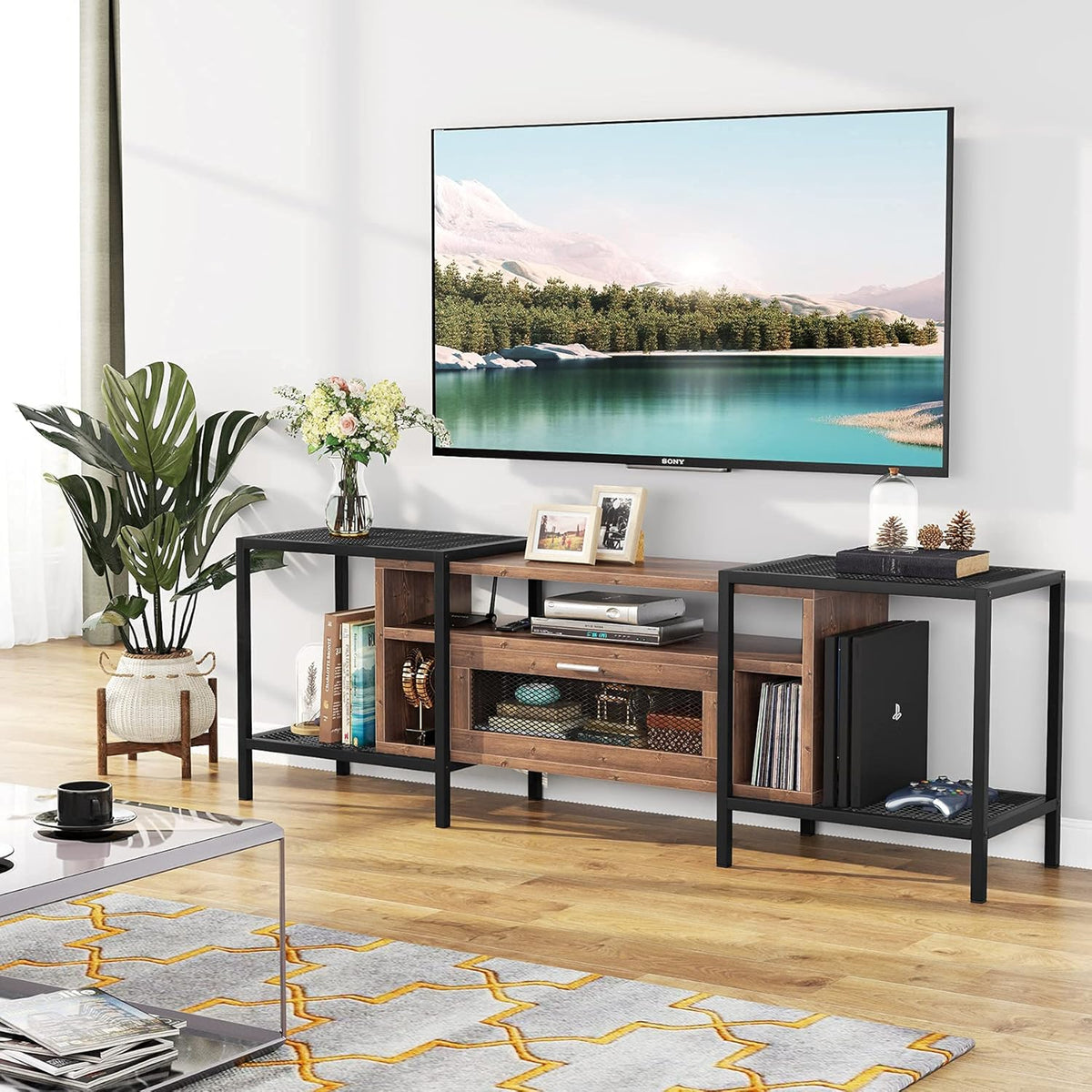 75 Inch TV Stand with Storage and Shelves M27902