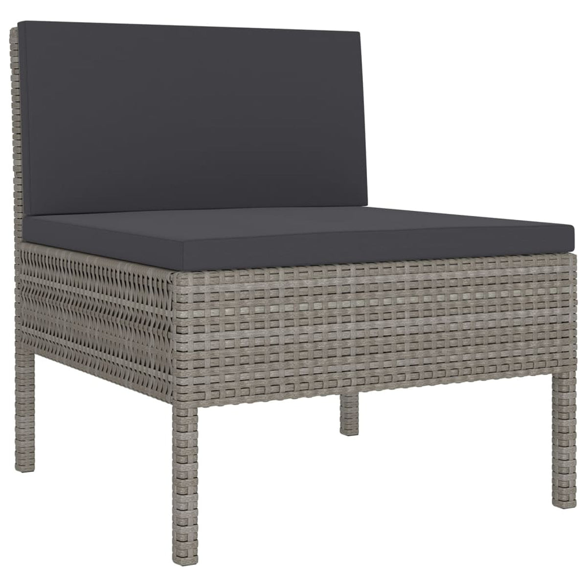 6 Piece Gray Poly Rattan Outdoor Sectional Sofa Set with Coffee Table C6280