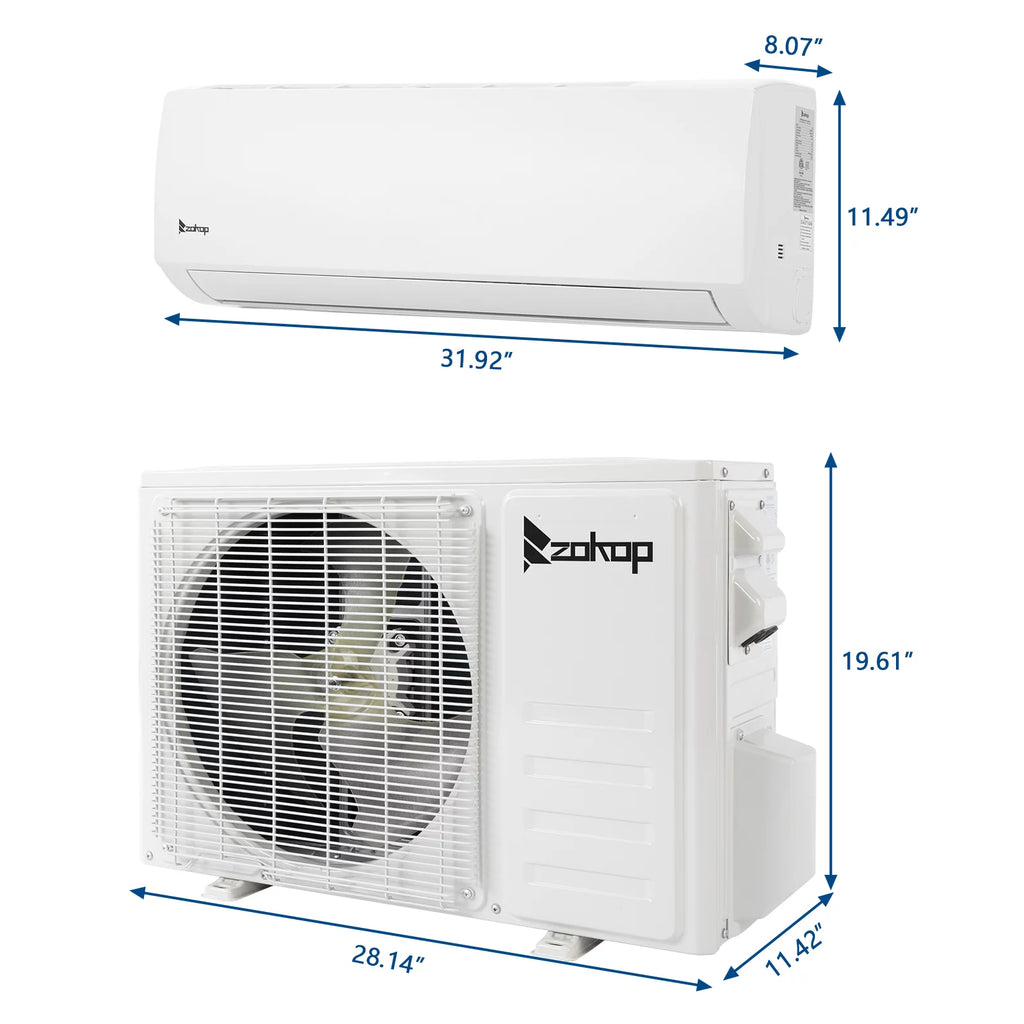 9000 BTU Wifi Enabled 19 Seer Mini Split Air Conditioner & Heater Q26113