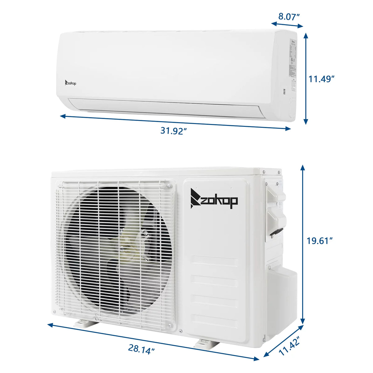 9000 BTU Wifi Enabled 19 Seer Mini Split Air Conditioner & Heater Q26113