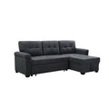 Dark Gray Fabric Reversible Sectional Sleeper Sofa Chaise with Storage T193790