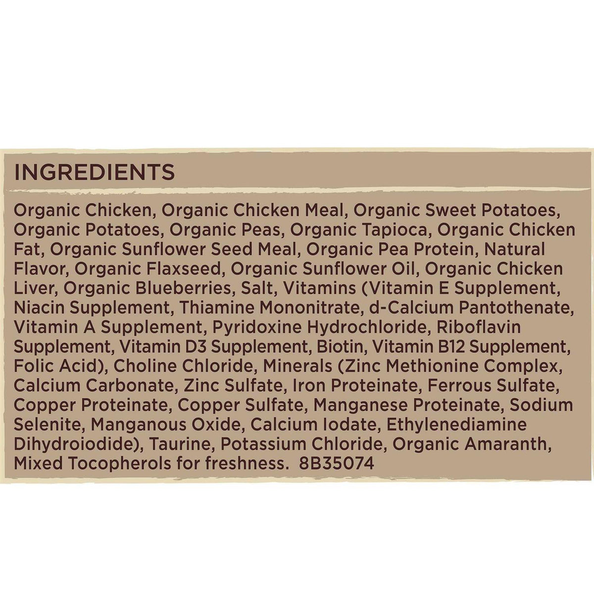 Organic Chicken Recipe Dry Dog Food B7316