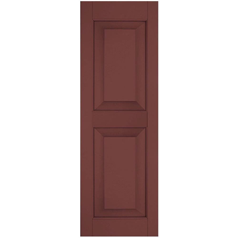 12 in. x 52 in. Real Wood Pine Raised Panel Shutters Pair T5040