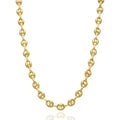 18K Yellow Gold Over Silver 7mm Puffed Anchor Chain 16"-24" J48476