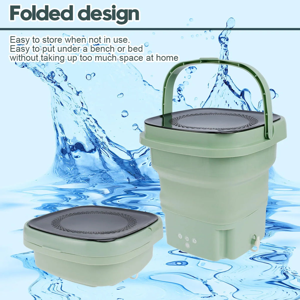 Portable Foldable Mini Washing Machine with Drain Basket S48637