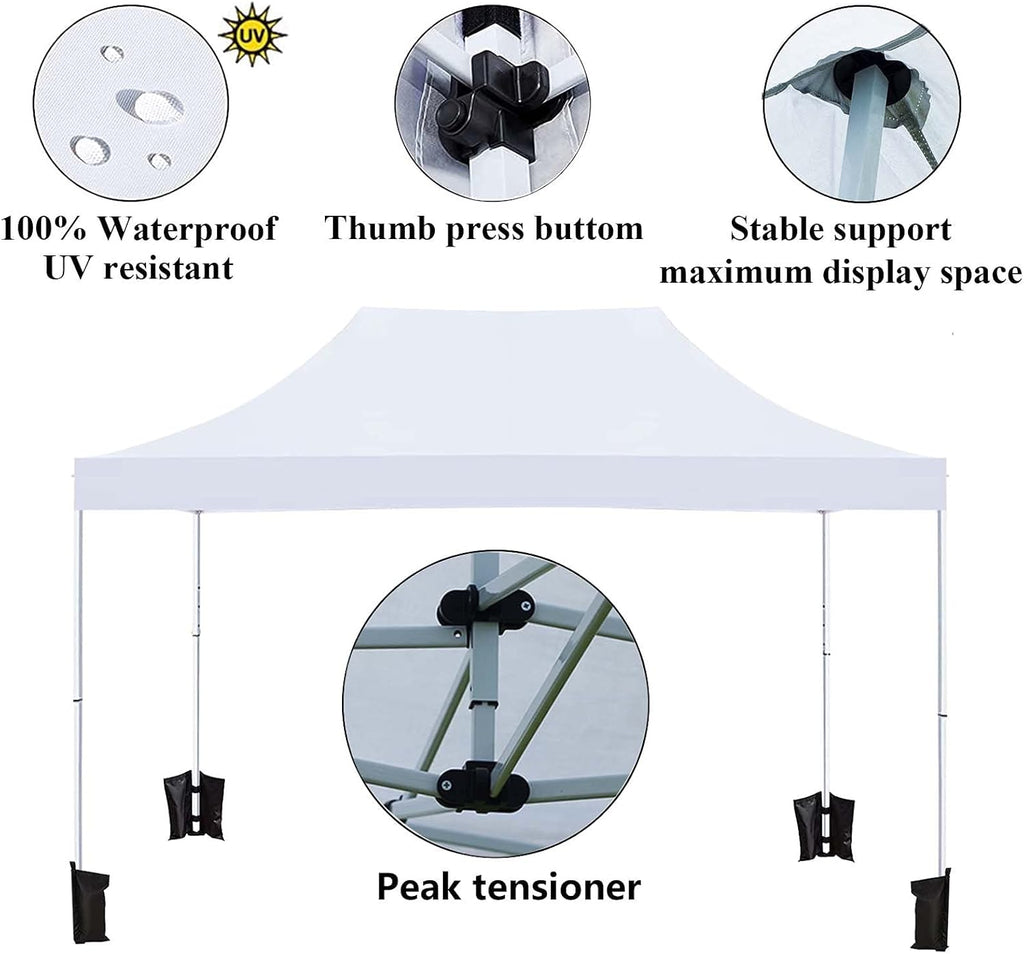 White Pop up Canopy Tent with Wheeled Bag N598495