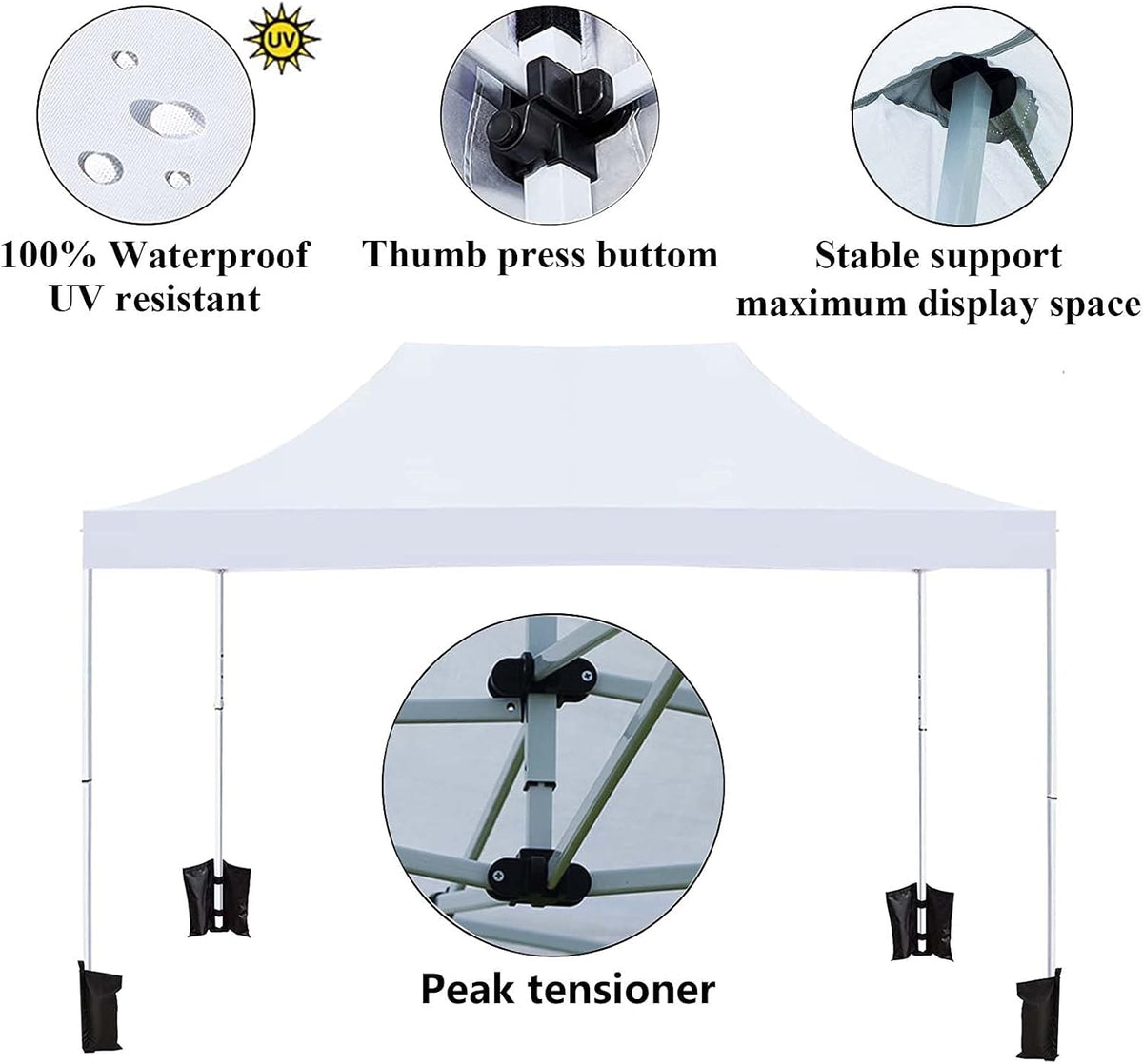 White Pop up Canopy Tent with Wheeled Bag N598495