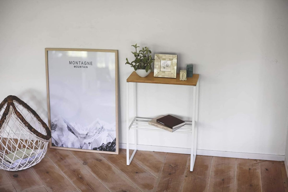 White Narrow End Table Y453