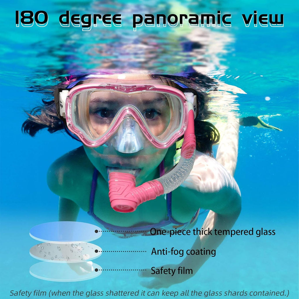 Kids Swim Goggles Snorkel Diving Mask V43922