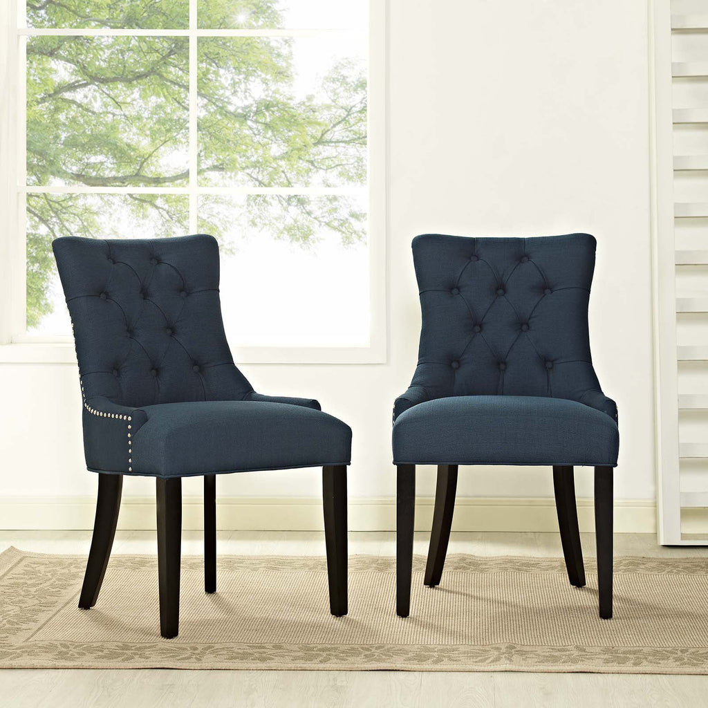 Navy Blue Fabric Dining Chair Set of 2 R6747