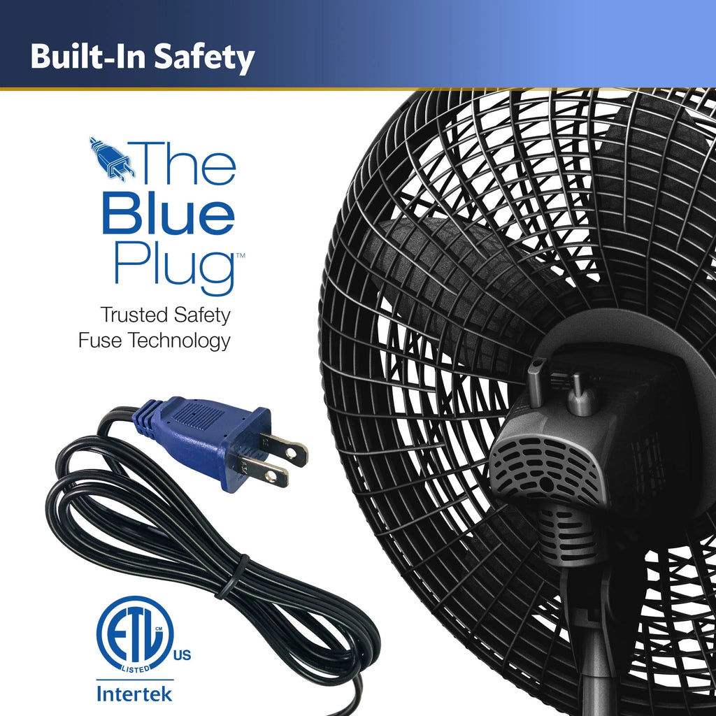 18 Oscillating Pedestal Fan with Remote, 3 Speeds, Black B3468