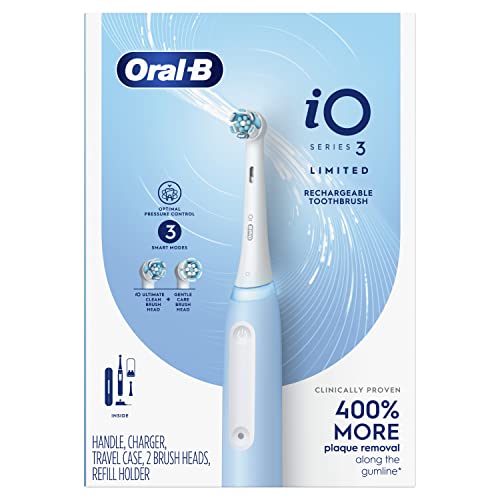 Blue Rechargeable Electric Toothbrush with 2 Brush Heads and Travel Case O861
