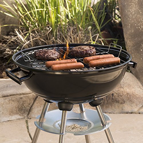 18-inch Portable Steel Charcoal BBQ Grill, Black A50832