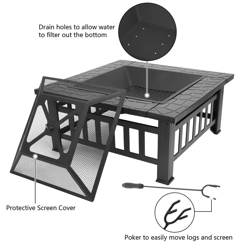 Wooden 32 Metal Fire Pit A39160