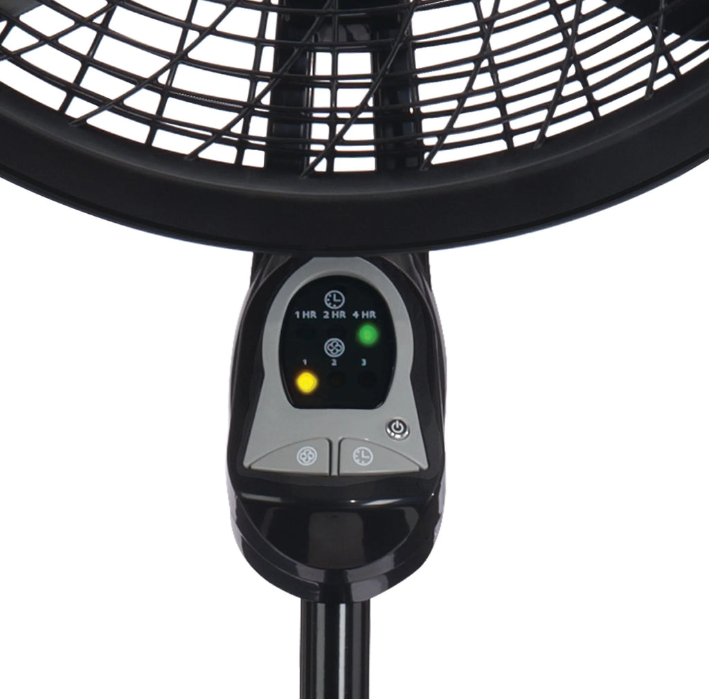 18 Oscillating Pedestal Fan with Remote, 3 Speeds, Black B3468