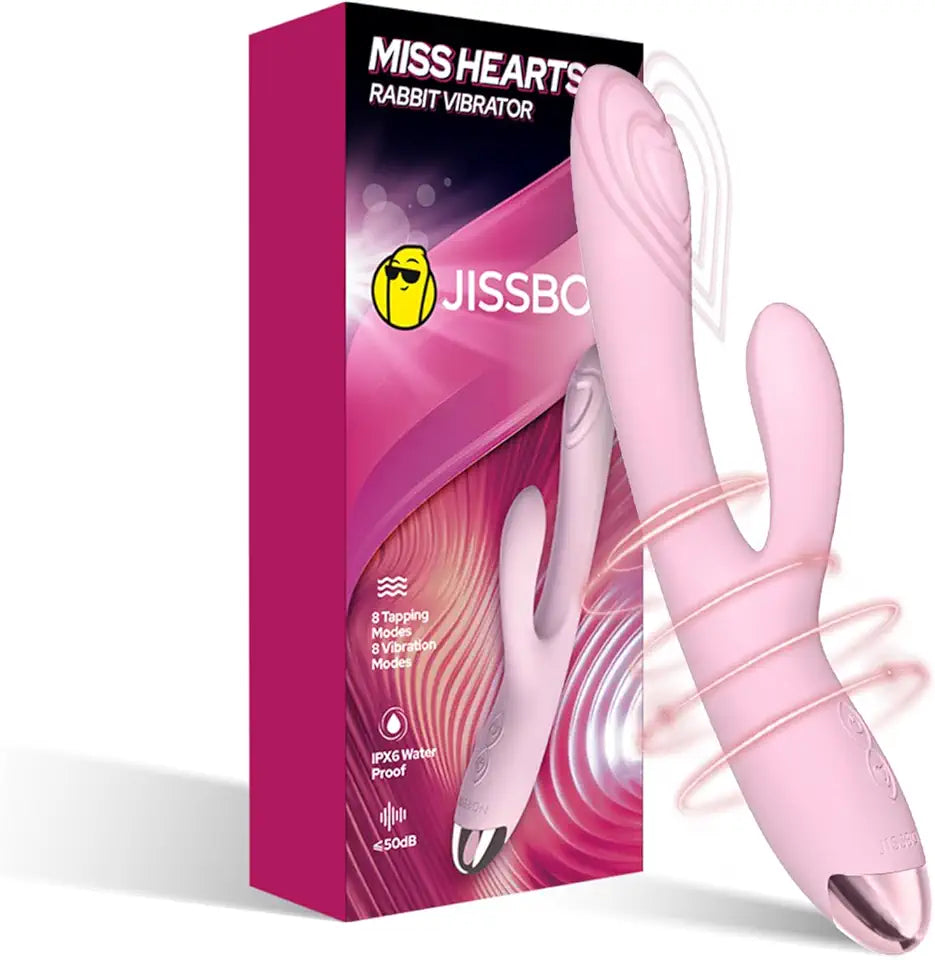 Rabbit Vibrator Dual-Head Dildo Vibrator Massager Waterproof Soft Silicone Wand S89732