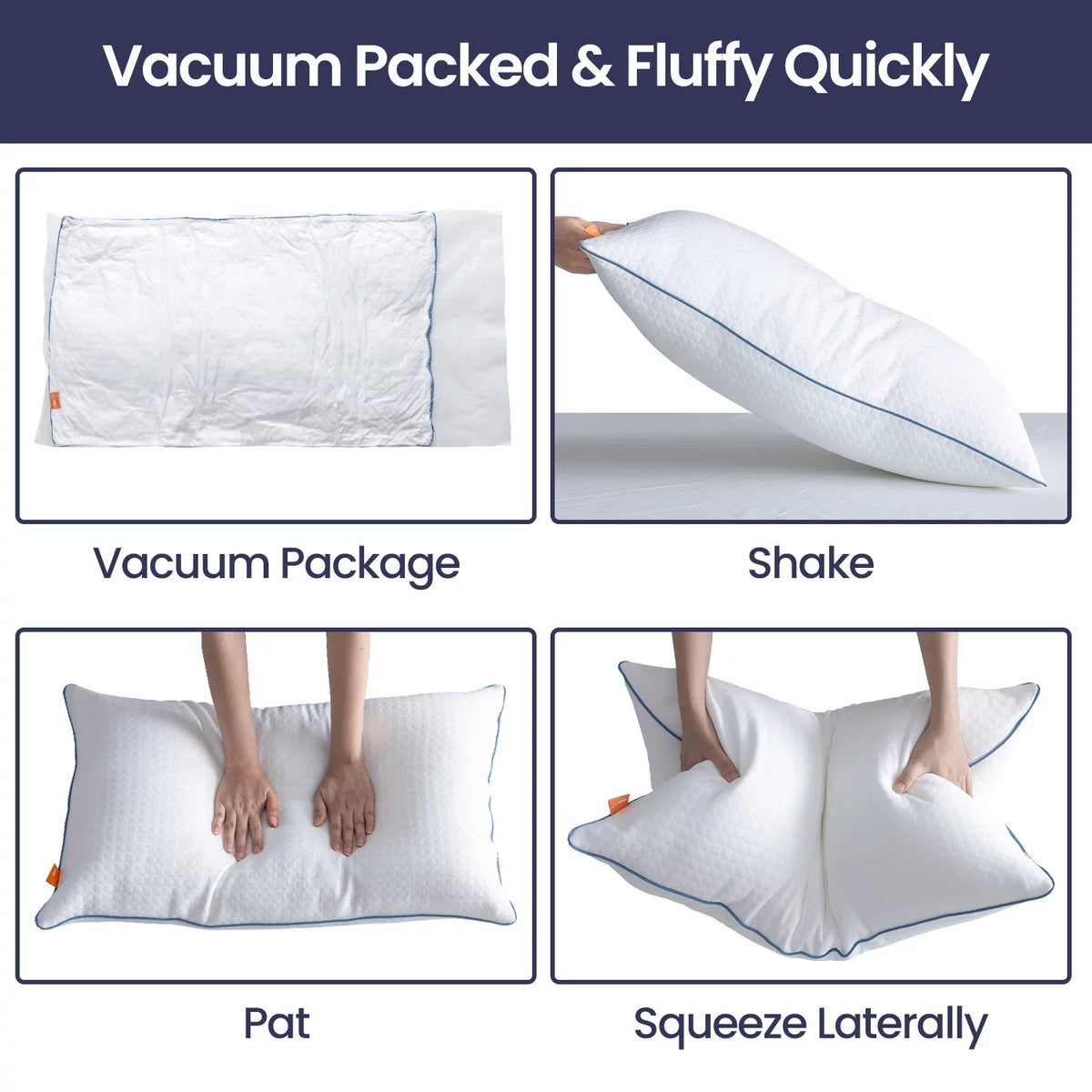 2 Pack Down Alternative Pillows with Removable Cover V8469