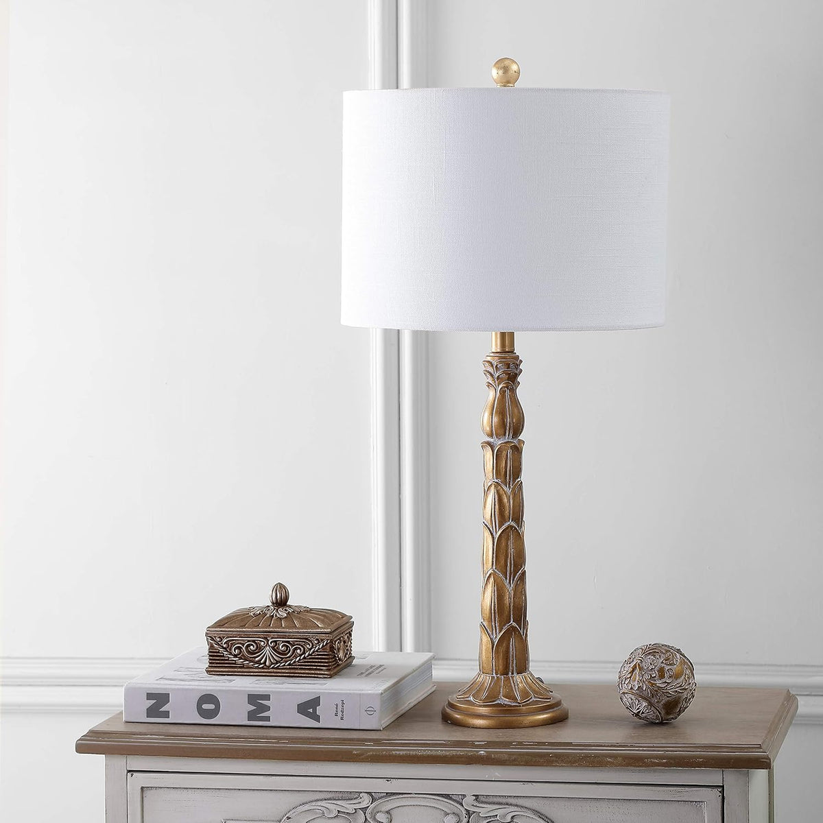 Antique Gold Resin LED Lamp K825973