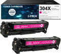 2-Magenta CC533X High Yield Toner Cartridge for HP CP2025 CM2320 Printer M6192