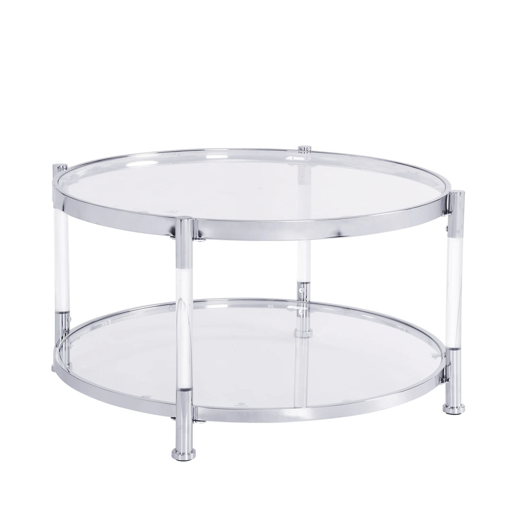 Acrylic Round Tempered Glass Coffee Table H409