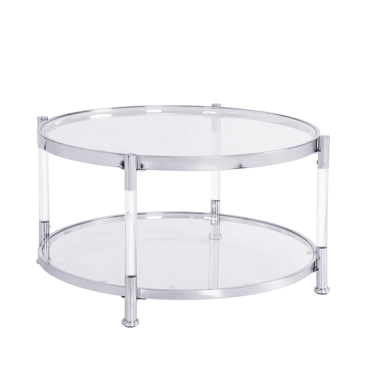 Acrylic Round Tempered Glass Coffee Table H409