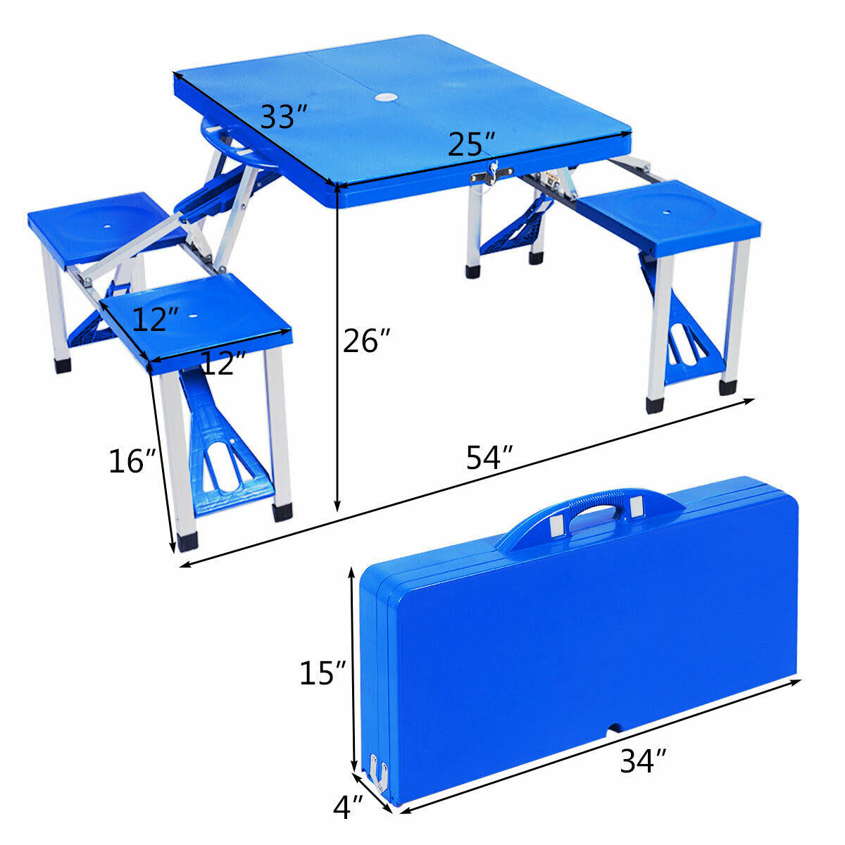 Folding Camping Table and Bench Set I1537