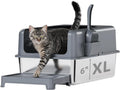 Extra Large Stainless Steel Cat Litter Box with Lid J379