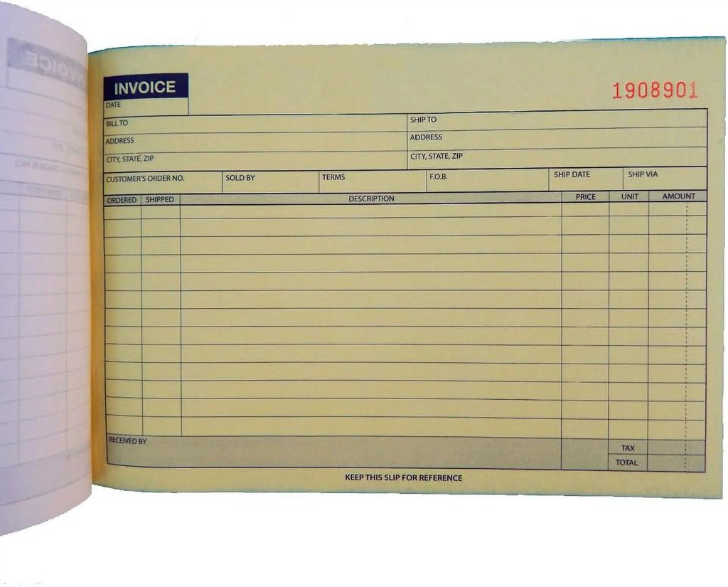 Carbonless Invoice Receipt Record Book 2 Part 50 Sets A2957