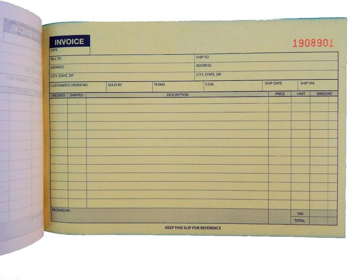 Carbonless Invoice Receipt Record Book 2 Part 50 Sets A2957