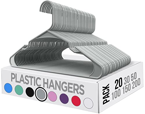 50 Pack White Plastic Clothes Hangers Q8208