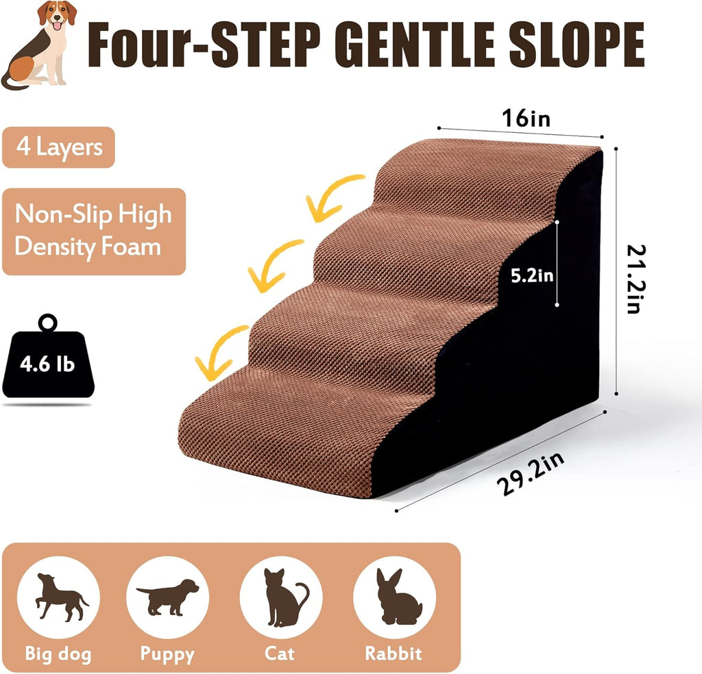 4 Tiers Non-Slip Foam Dog Stairs S199611