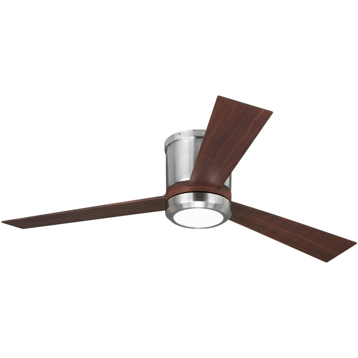 52x22 Ceiling Fan with Light Brushed Steel Teak Blades C55322