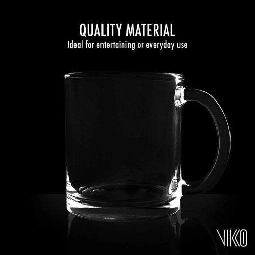 10.75 Ounce Glass Coffee Mugs, Set of 6 Z2417