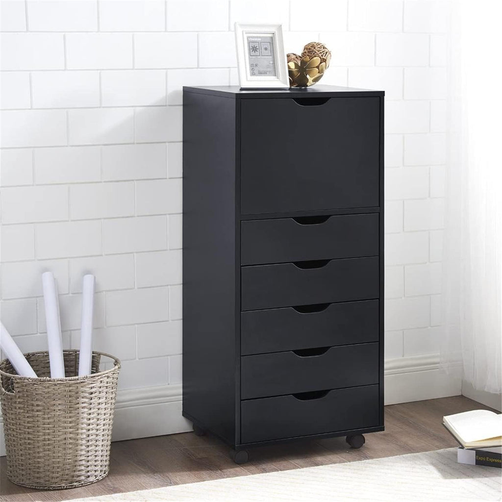 Gray 6 Drawer Mobile File Cabinet H437