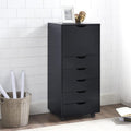 Gray 6 Drawer Mobile File Cabinet H437