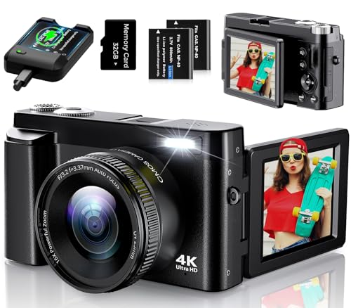 48MP 4K Digital Camera with 16X Zoom and Flip Screen Q1443