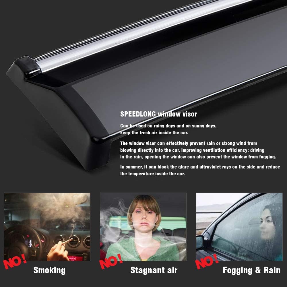 Car Window Visor Vent Shade Deflector Sun/Rain Guards K872108