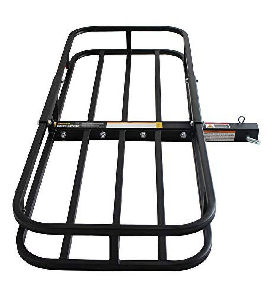 53" x 19-1/2" Steel Hitch Cargo Carrier with High Side Rails, 2" Receiver, 500-lb Load Capacity, Black S607680