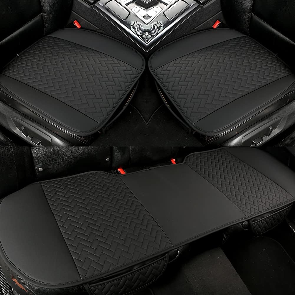 Black Leather Car Seat Covers G2878