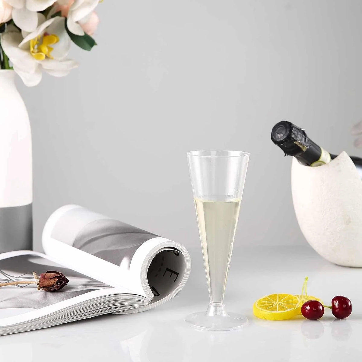 12 Oz Clear Disposable Plastic Champagne Flutes R6147