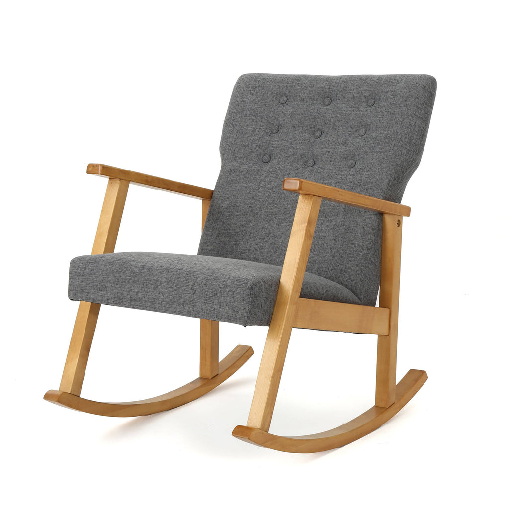 Muted Blue Fabric Rocking Chair C83716