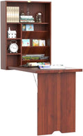 Mahogany Wall Mounted Desk with Storage Area B10932