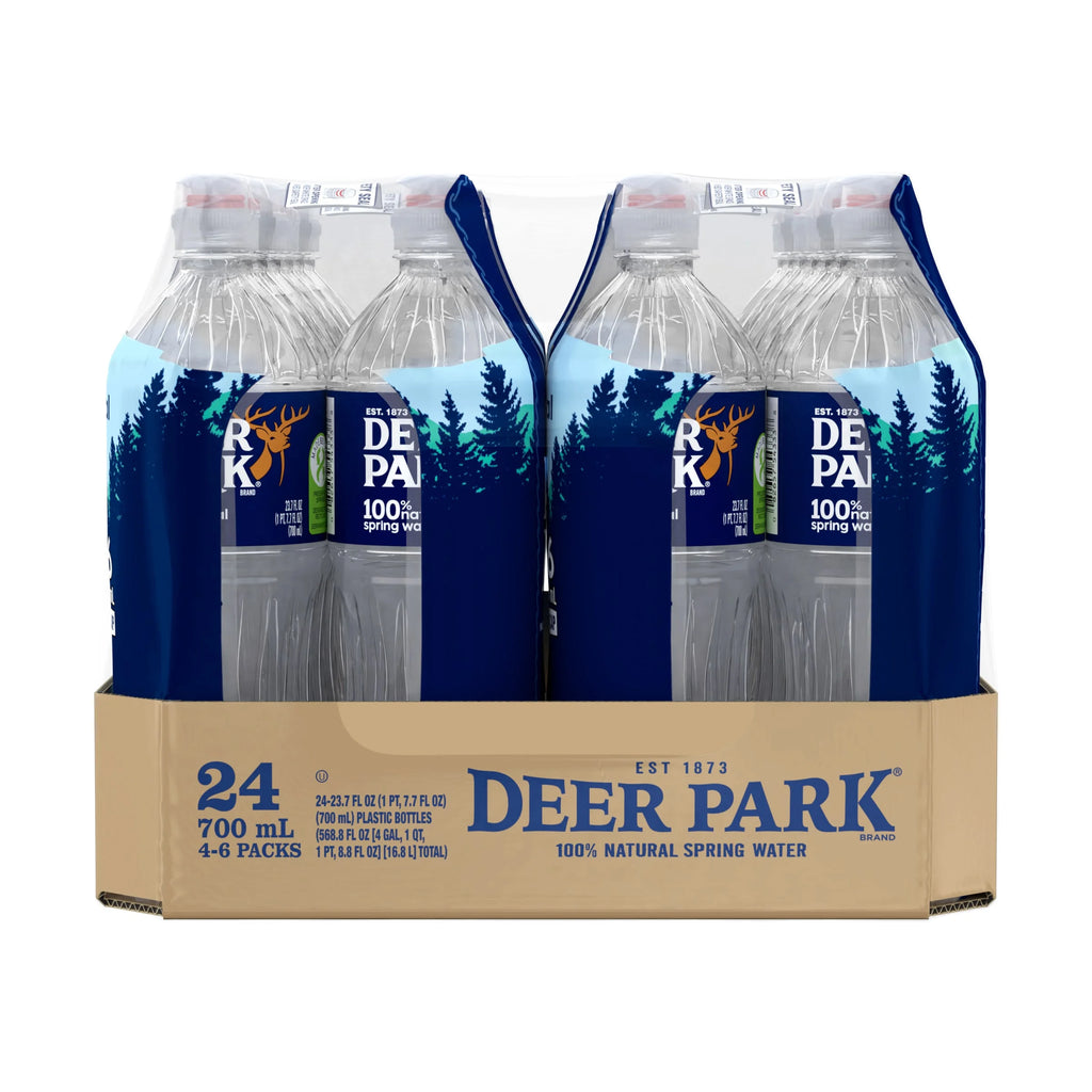 24 Pack Natural Spring Water 23.7 oz Plastic Bottles P667